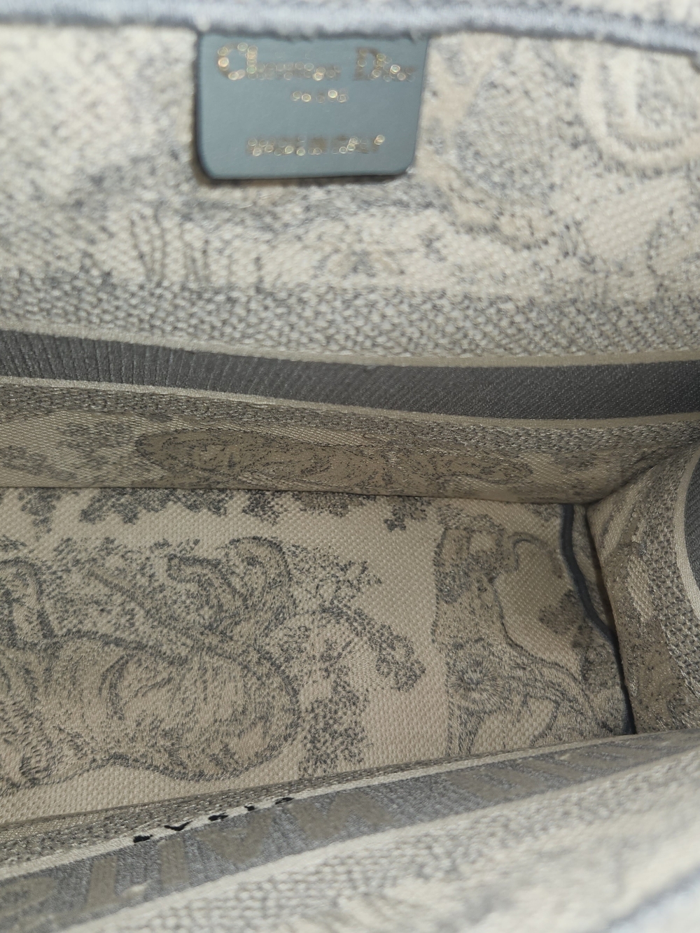 Christian Dior Grey Canvas Book Tote - Picture 7 of 8